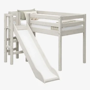 Lit enfant + plateforme + tobogan 90x200 cm - FLEXA