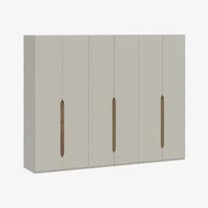 Armoire 6 portes sable/blanc - FELICITY