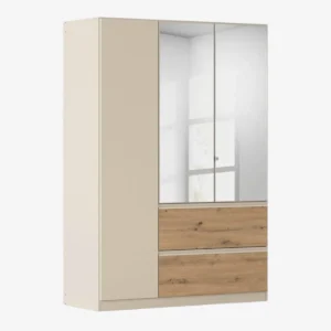 Armoire 3 portes et 2 tiroirs champagne / artisan – ROXY